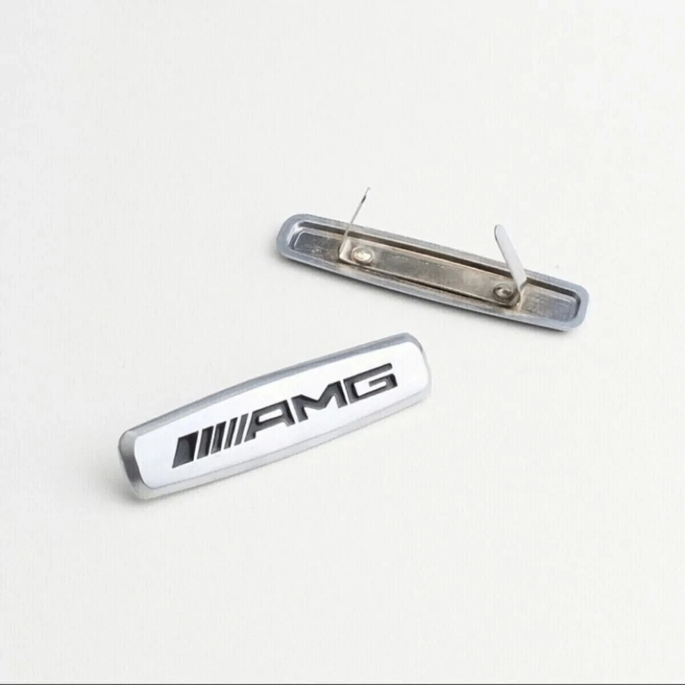 2PCS Car Front Seat Metal Logo Emblems Tuning Badges Sticker for Mercedes AMG